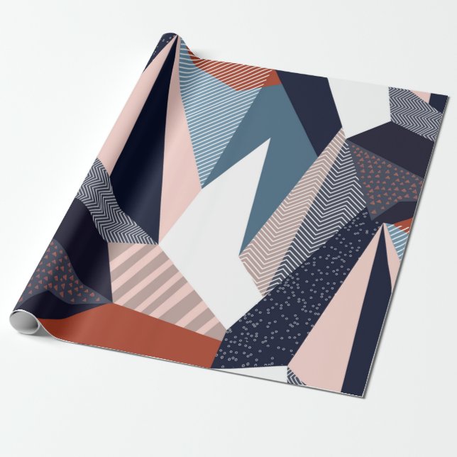 Creative geometric pattern with different shapes a wrapping paper (Unrolled)