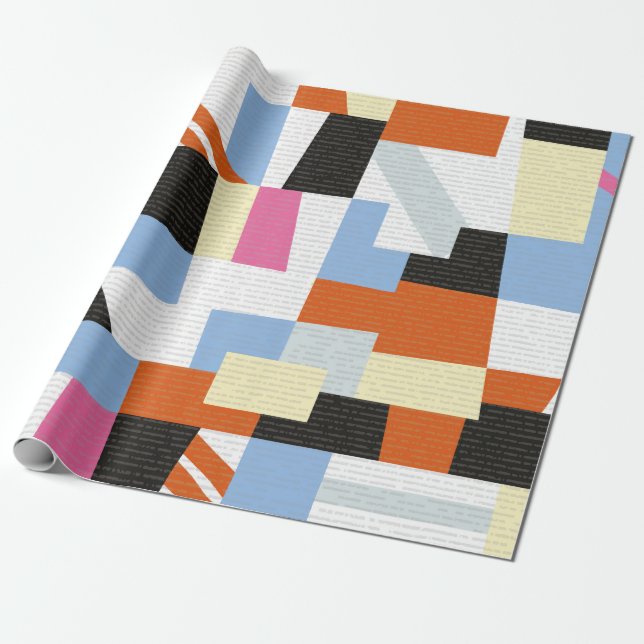 Creative geometric shapes, length pattern design wrapping paper (Unrolled)