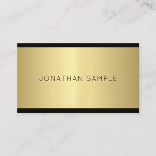 Creative Glam Design Modern Gold Luxe Trendy Plain Business Card