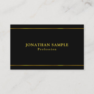 Creative Glamorous Gold Stripes Black Modern Plain Business Card