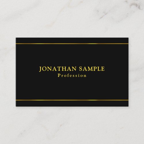 Creative Glamorous Gold Stripes Black Modern Plain Business Card