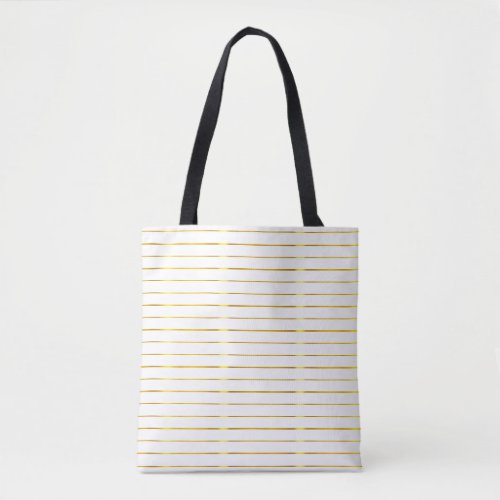 Creative Glamorous Modern Faux Gold Striped Chic Tote Bag