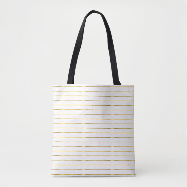 Creative Glamorous Modern Faux Gold Striped Chic Tote Bag (Front)