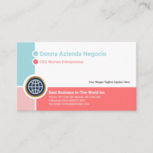Creative Global Border Corner Motif Donna Azienda Business Card