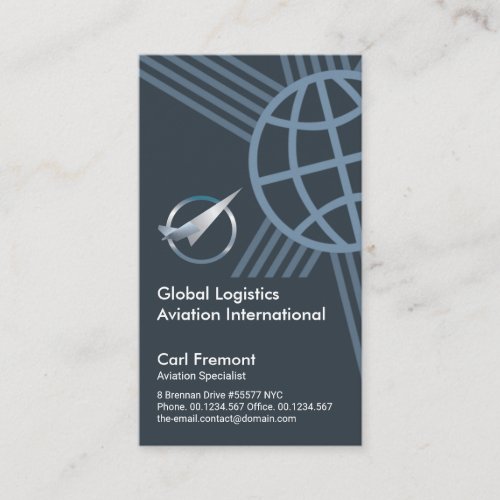 Creative Global Border Frame Flight Aviation Business Card
