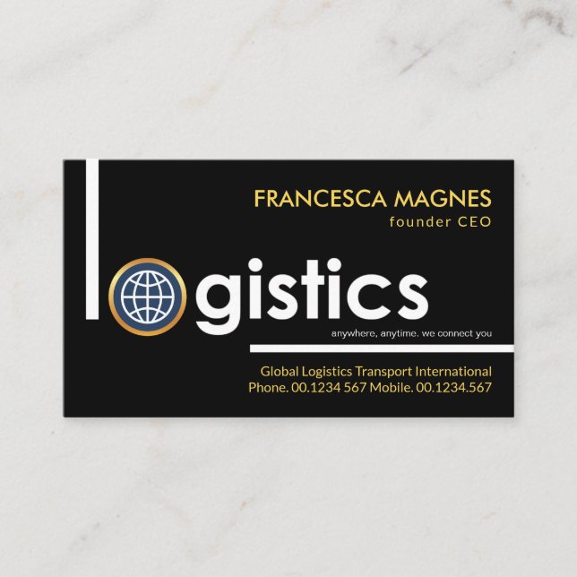 Creative Global Logistics Signage Supply Chain Business Card (Front)