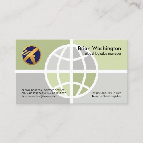 Creative Globe Quadrant Border Account Manager Business Card