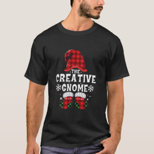 Creative Gnome Buffalo Plaid Christmas Family Gnom T-Shirt