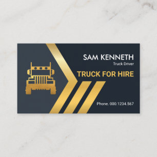 Creative Gold Arrow Border Truck Transportation Business Card