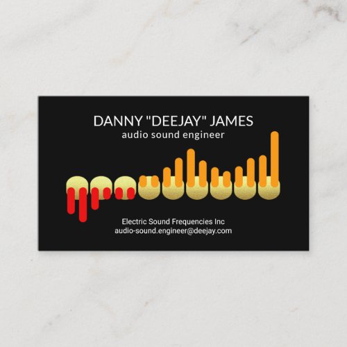 Creative Gold Audio Display Sound Engineer Deejay Business Card
