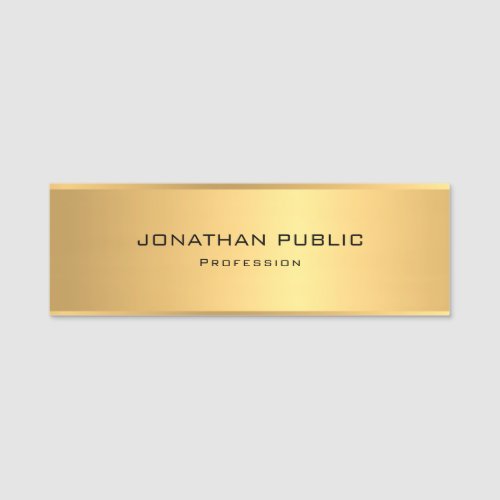 Creative Gold Background Template Modern Elegant Name Tag