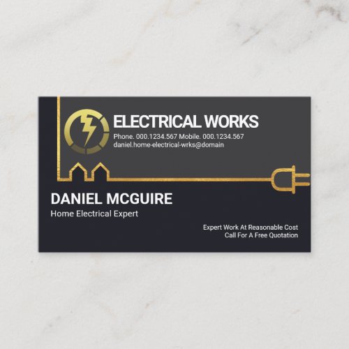 Creative Gold Building Electrical Wiring Electric Business Card