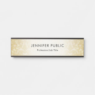 Creative Gold Glitter Modern Template Elegant Door Sign