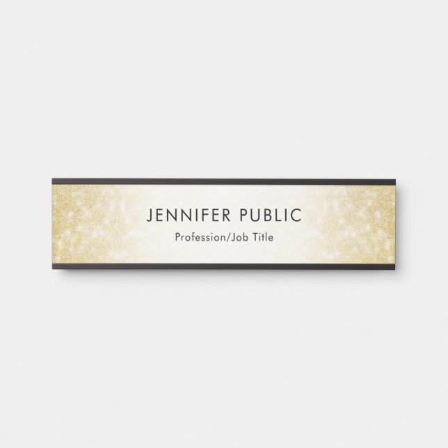 Creative Gold Glitter Modern Template Elegant Door Sign (Front)