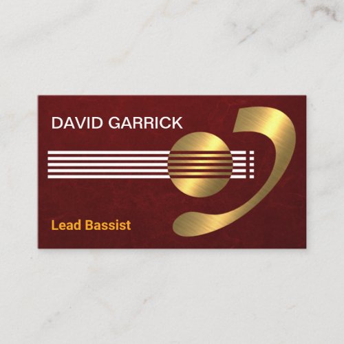 Creative Gold Guitar Bassist Business Card