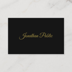 Creative Gold Handwritten Script Professional Chic Business Card