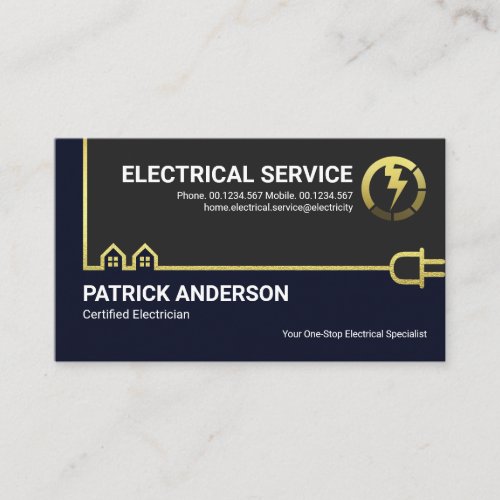 Creative Gold Home Electrical Wiring Circuit Business Card