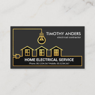Creative Gold Home Electrical Wiring Circuit Power Business Card