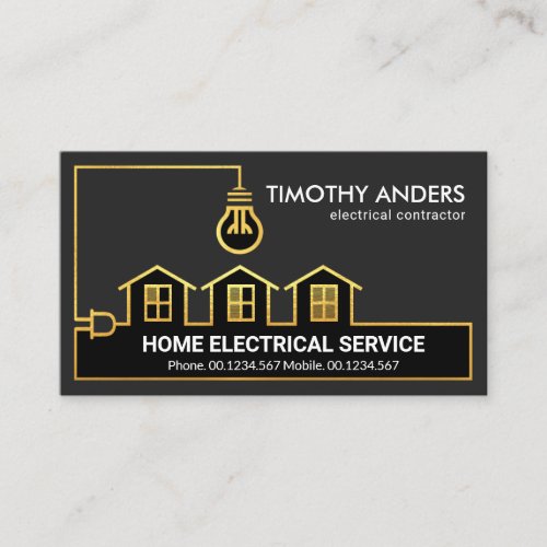 Creative Gold Home Electrical Wiring Circuit Power Business Card