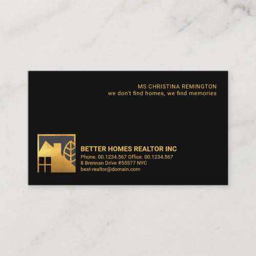 Creative Gold Home Landscape Silhouette Realty Business Card