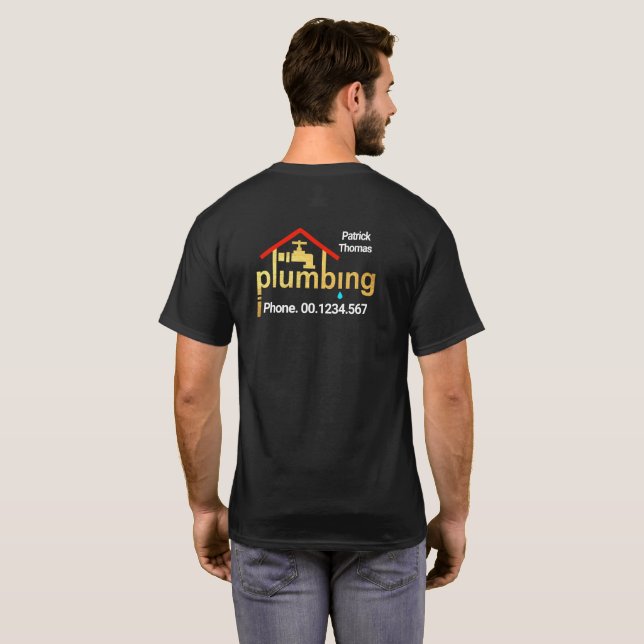Creative Gold Home Plumbing Leaking Tap T-Shirt (Back Full)
