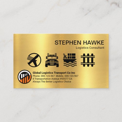 Creative Gold Logistic Services Icon Business Card