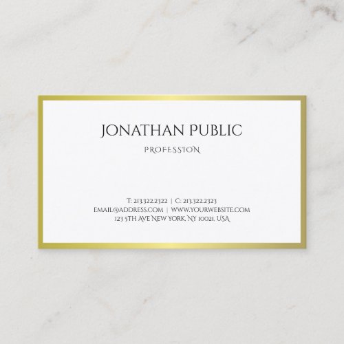 Creative Gold Look Modern Plain Luxe Professional Business Card