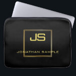 Creative Gold Monogram Black Template Laptop Laptop Sleeve<br><div class="desc">Creative Gold Monogram Black Template Laptop Sleeve.</div>