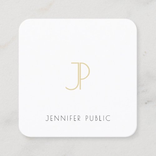 Creative Gold Monogram Design Luxury Chic Template Square Business Card
