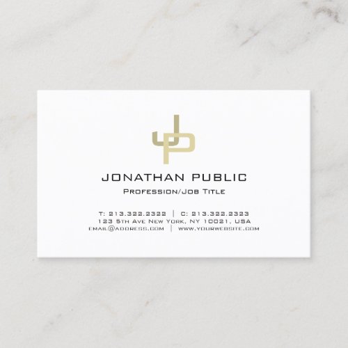 Creative Gold Monogram Professional Modern Sleek Business Card