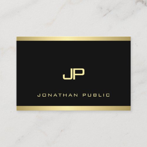 Creative Gold Monogrammed Plain Modern Elegant Business Card