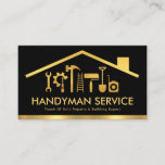 Creative Gold Rooftop Handyman Tools Home Repairs Business Card at Zazzle