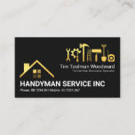 Creative Gold Rooftop Handyman Tools Renovation Business Card at Zazzle