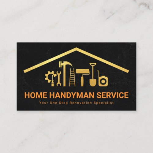 Creative Gold Rooftop Handyman Tools ZazzleMade Business Card