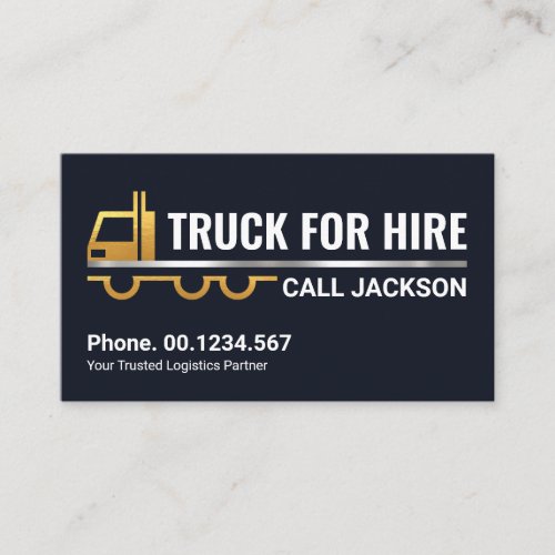 Creative Gold Silver Semi Truck Moving Hauling Business Card