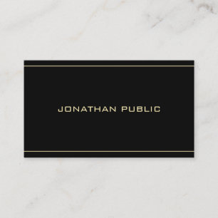 Creative Gold Text Modern Simple Black Template Business Card