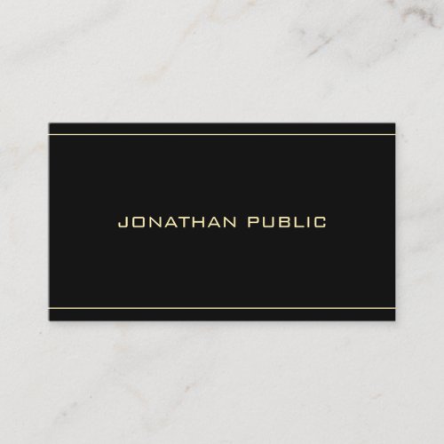 Creative Gold Text Modern Simple Black Template Business Card