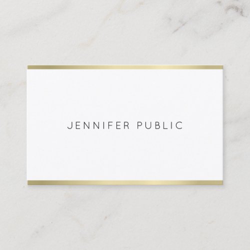 Creative Gold White Clean Design Professional Top Business Card