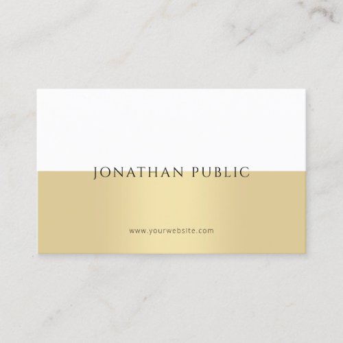 Creative Gold White Modern Simple Professional Business Card