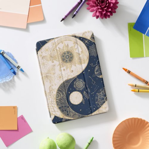 Creative Gold Yin Yang Night Day Mandala iPad Pro Cover