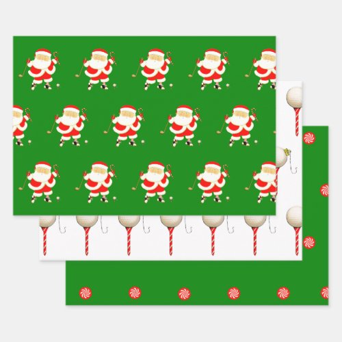 Creative Golf Christmas Wrapping Paper Sheets