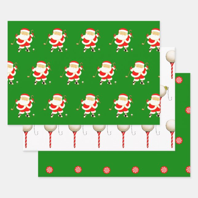 Creative Golf Christmas Wrapping Paper Sheets (Set)