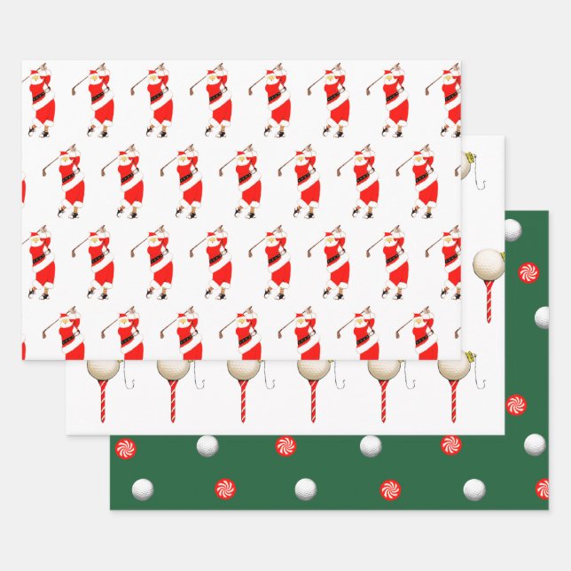 Creative Golf Christmas Wrapping Paper Sheets (Set)