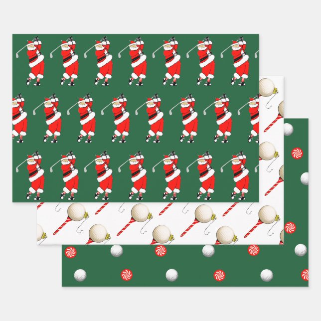 Creative Golf Christmas Wrapping Paper Sheets (Set)