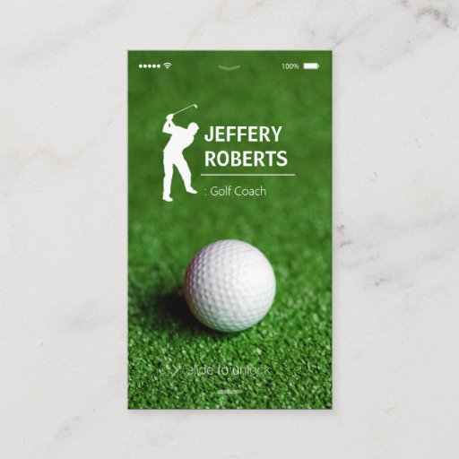 Customizable Creative Golfer Golf Coach Business Cards