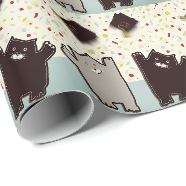 Creative Graduation Cats Wrapping Paper (Roll Corner)