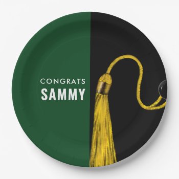 Creative Graduation Party Green Paper Plates by partygames at Zazzle