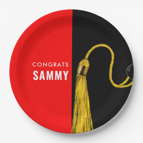 Creative Graduation Party Red Paper Plates