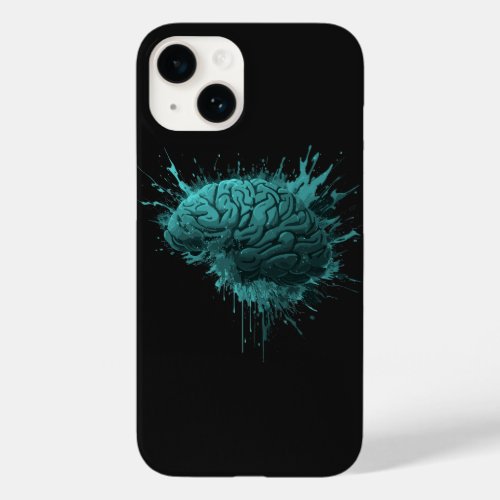 Creative Green Splash Brain Design Case_Mate iPhone 14 Case