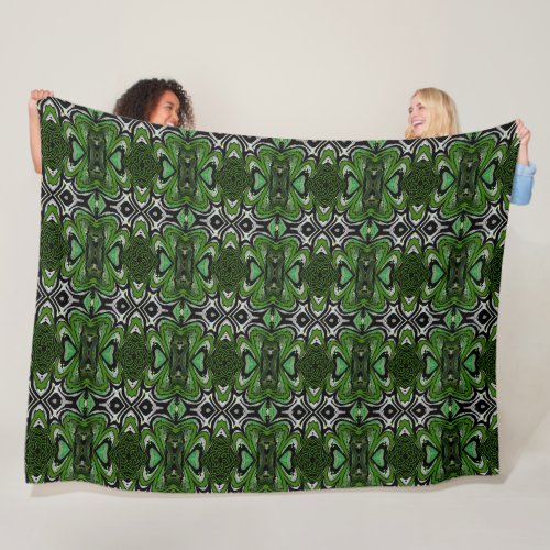 Creative Green St Pattys Day Batik Pattern Fleece Blanket